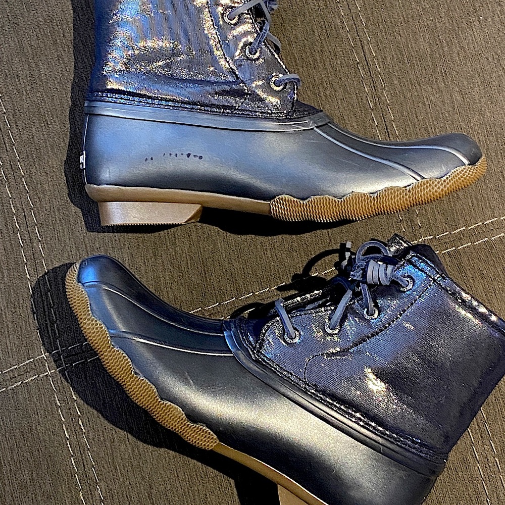 Metallic Blue Sperry Duck boots